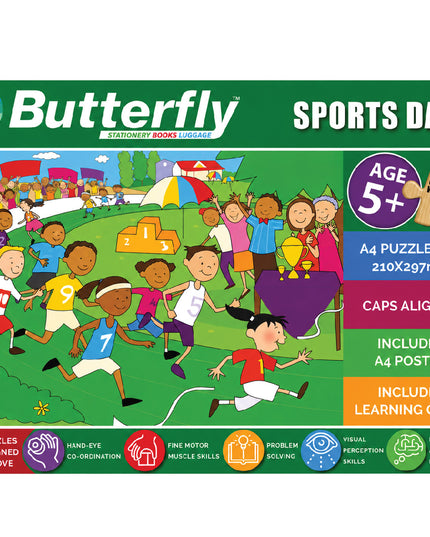 Wooden Puzzle A4 60 Piece - Sports Day 1