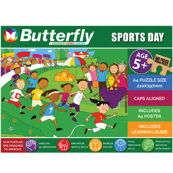 Wooden Puzzle A4 60 Piece - Sports Day 1