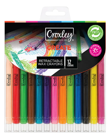 Retractable Wax Crayons 12's - Croxley