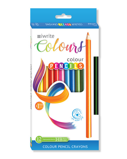 Colouring Pencils with 1 HB Graphite Pencil Free - 12's