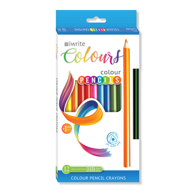 Colouring Pencils with 1 HB Graphite Pencil Free - 12's