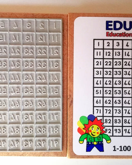 Stamp - 100 Block with numbers 10 x 10 cm