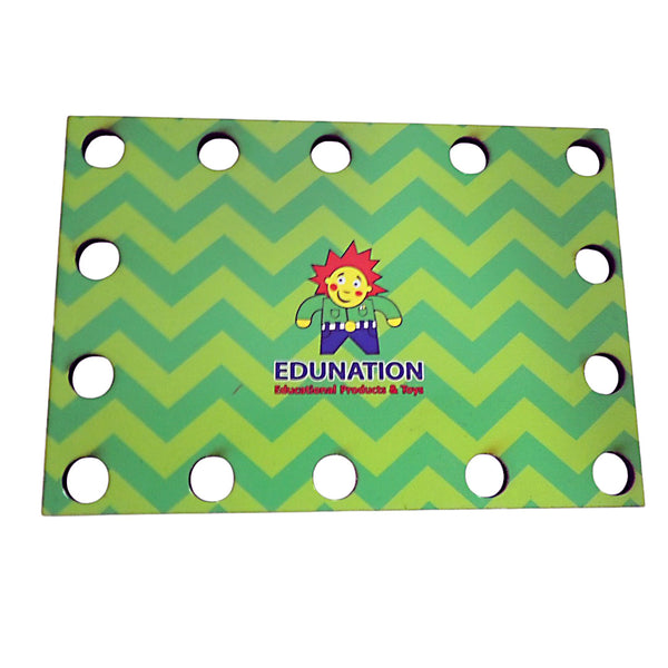 Wooden Threading Shape Small - Rectangle - Green