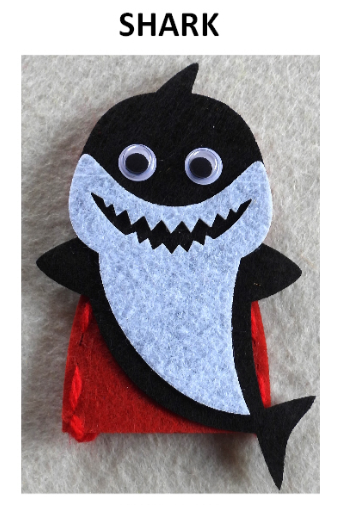 Craft Kit - Felt Finger Puppet - Shark