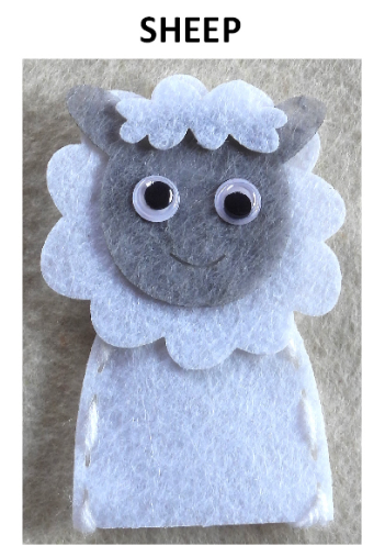 Craft Kit Felt Finger Puppet Farm Sheep