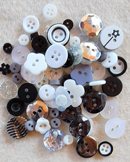 Buttons WHITE/BLACK MIX 12g