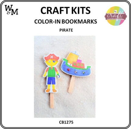 Craft Kit Color-in Bookmarks Pirate 2 p/pak
