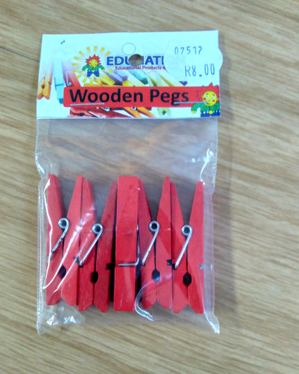 Wood Pegs - Bright 4.5 cm Pack of 5