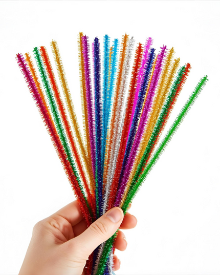 Pipe Cleaners Tinsel Assorted Colours - 20's