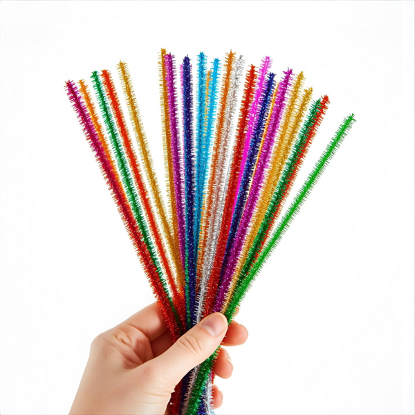 Pipe Cleaners Tinsel Assorted Colours - 20's