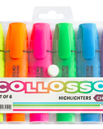 Highlighters Chisel Tip Collosso Wallet of 6
