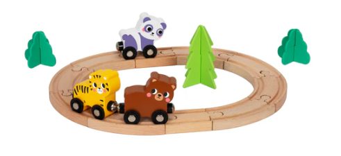 Wooden Animal Train Set