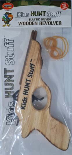 Kids Hunt Stuff - Elastic Wooden Revolver