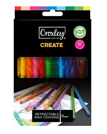 Retractable Wax Crayons Box 12's Croxley