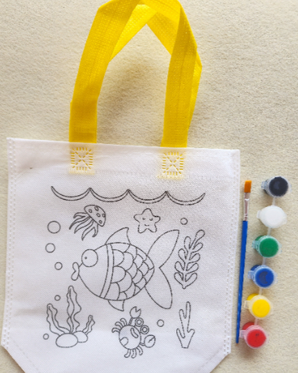 Craft Kit Bag FISH w Paint + Bruch each