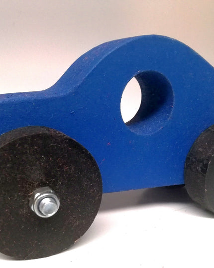 Wooden Car - Bus - Blue