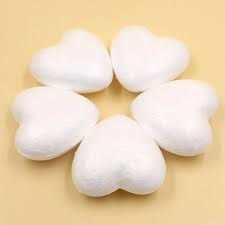 Polystyrene Medium Hearts 5 p/pack