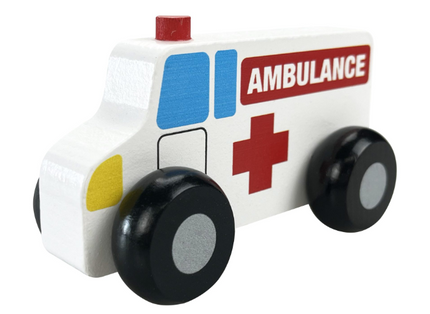 Wooden Car - White Ambulance