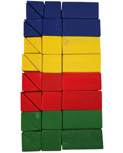 Wooden Blocks Coloured in Fabric bag Set of 32