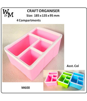 Organiser - 4 Compartment - Ass Colours
