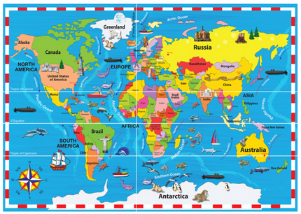 Puzzle - 50 pc World Map