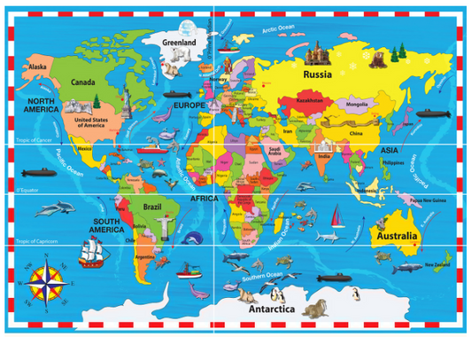 Puzzle - 50 pc World Map