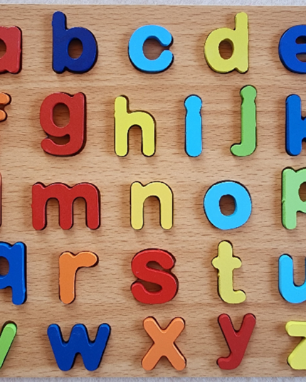 Wood Alphabet Lower Case Board 195mm