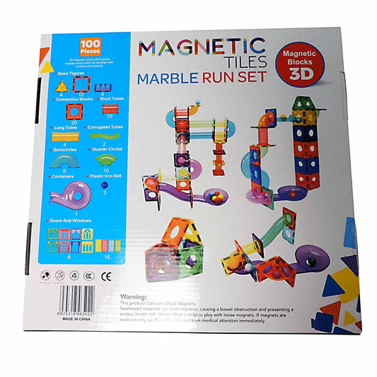Magnetic Blocks Marble Run Set 100 pieces