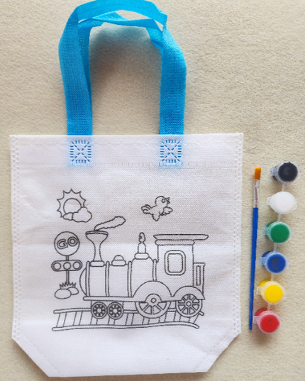 Craft Kit Bag TRAIN w Paint + Brush each