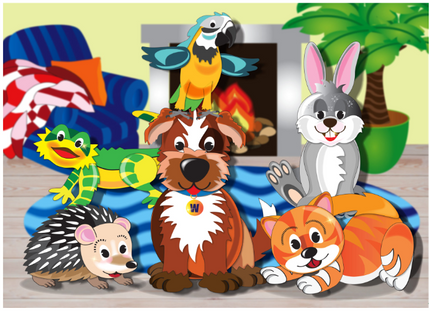 Puzzle - 15 Piece Family Pets