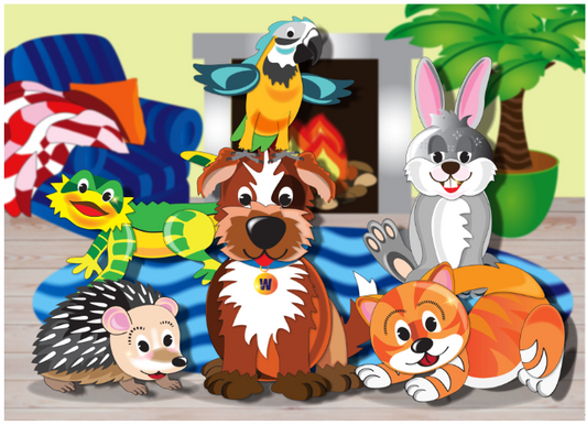 Puzzle - 15 Piece Family Pets