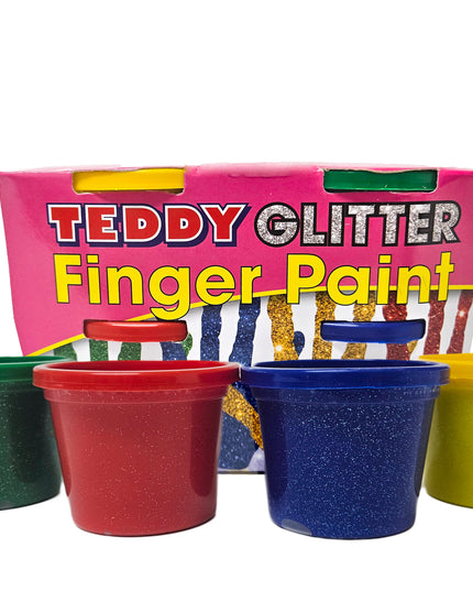Paint Finger Kit Glitter Teddy 4 x 100ml