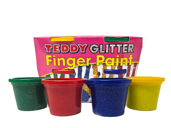 Paint Finger Kit Glitter Teddy 4 x 100ml