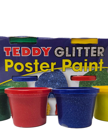 Paint Poster Glitter Teddy Kit 4 x 100ml
