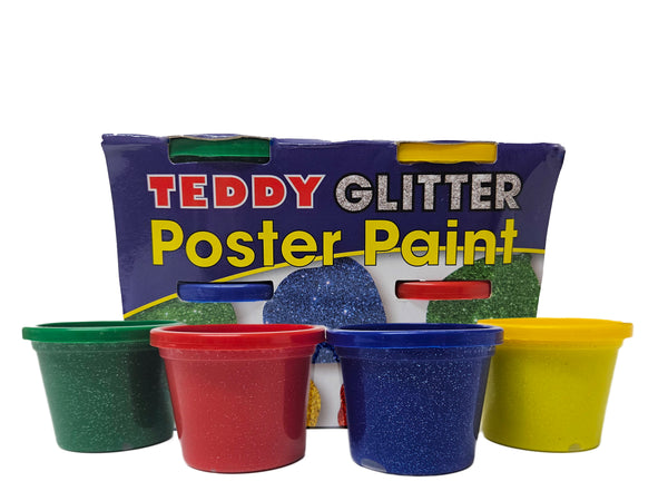 Paint Poster Glitter Teddy Kit 4 x 100ml