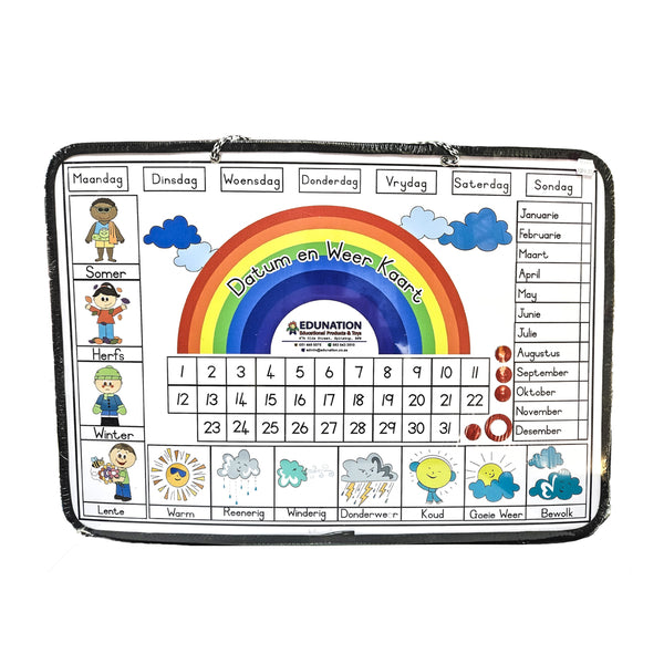 Magnetic Date & Weather Board A2(600x420mm) - Afrikaans