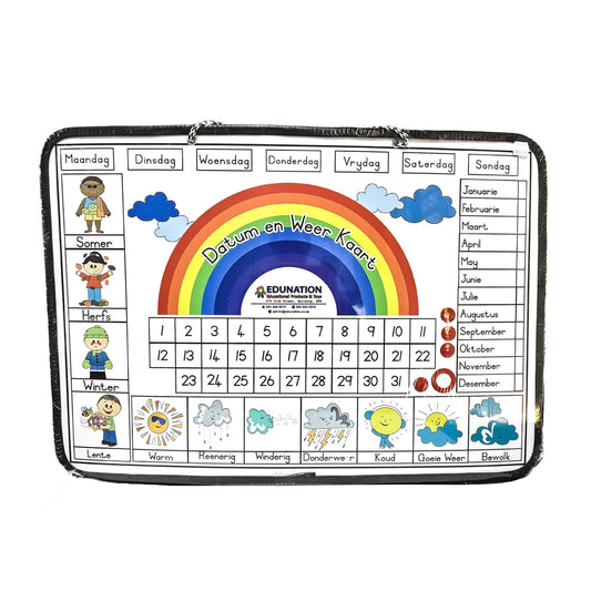Magnetic Date & Weather Board A2(600x420mm) - Afrikaans