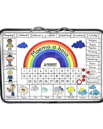 Magnetic Date & Weather Board A2(600x420mm) - Setswana