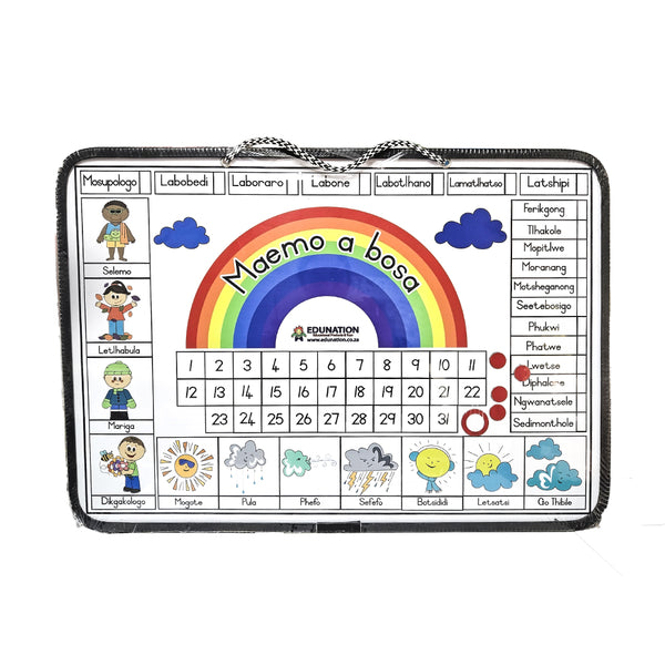 Magnetic Date & Weather Board A2(600x420mm) - Setswana