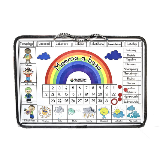 Magnetic Date & Weather Board A2(600x420mm) - Setswana