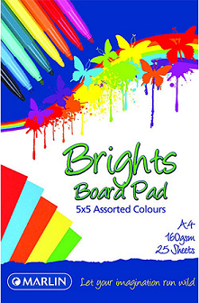 Book Board Pad Bright Assorted - 25 sheet, 160g - Edunation South Africa