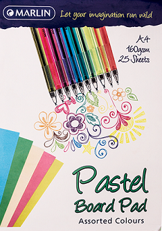 Book Board Pad Pastel Assorted - 25 sheet, 160g - Edunation South Africa