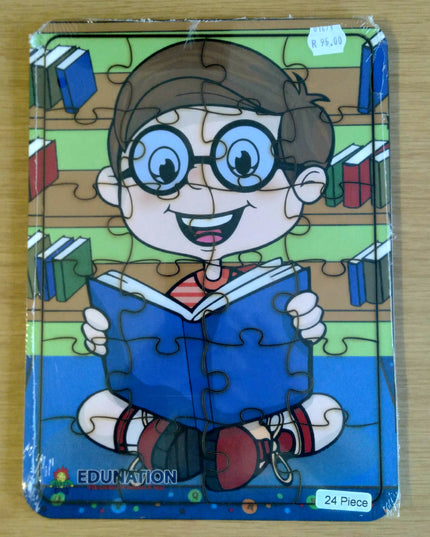 Wooden Puzzle Frame A4 - 24pc Reading Time 1