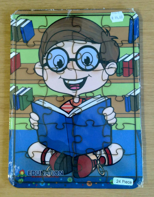 Wooden Puzzle Frame A4 - 24pc Reading Time 1