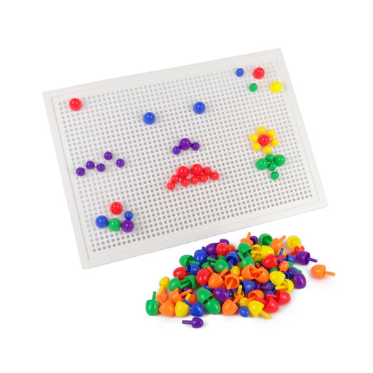 Pegboard with pegs