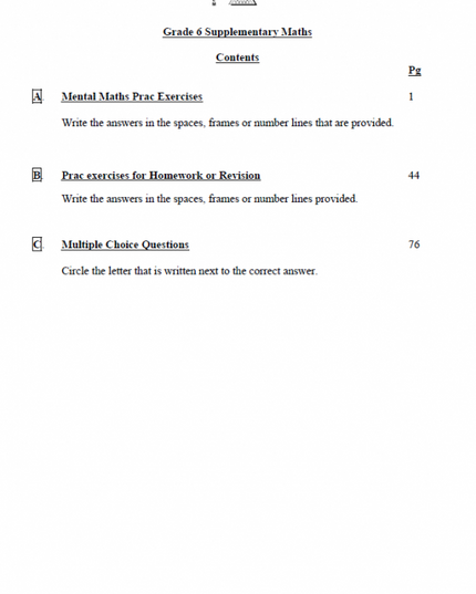 Supplementary Maths Gr 6 - Edunation South Africa