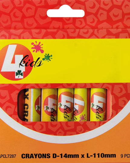Crayons - Wax 14mm - 9's - 4kids - Edunation South Africa