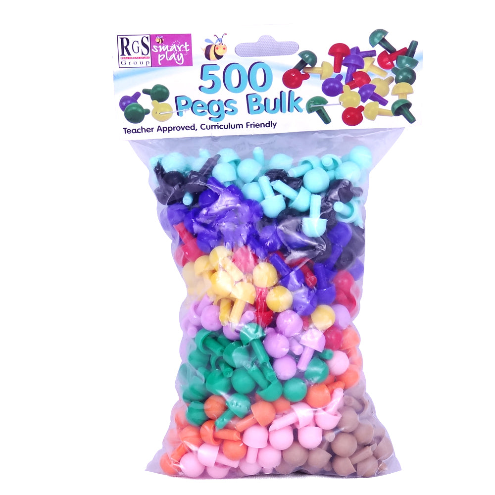 Pegs - 10 colour - 500pc in bag