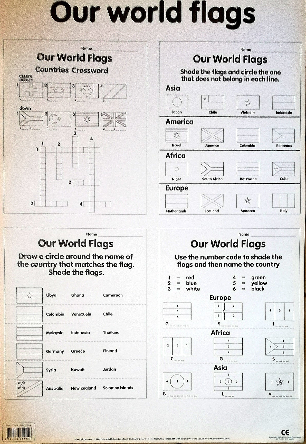 Poster - Our World Flags Edunation South Africa Posters and Charts