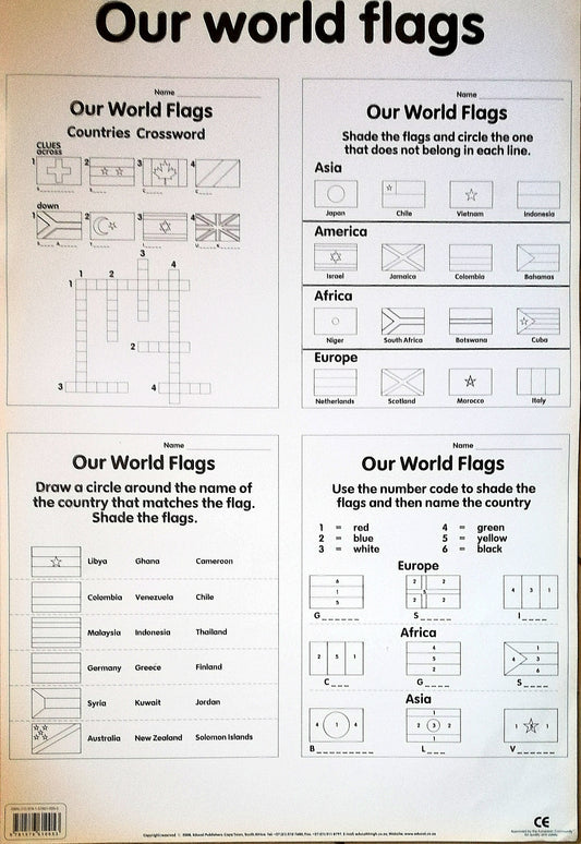 Poster - Our World Flags Edunation South Africa Posters and Charts